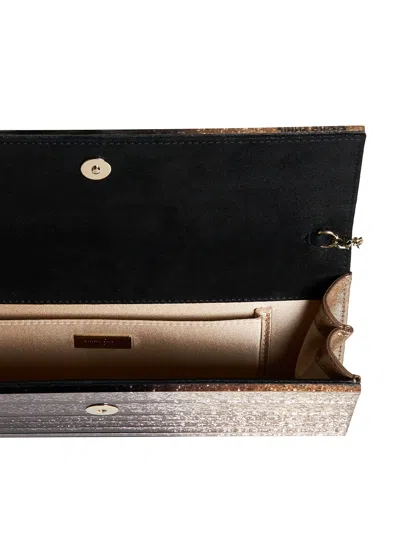 Jimmy Choo Sweetie Metallic-finish Clutch Bag In Blackchampagne