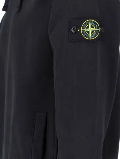 Shop Stone Island Logo Hoodie In V0029 Black