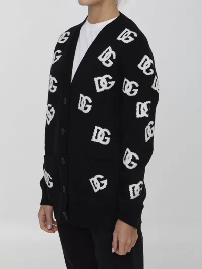 Shop Dolce & Gabbana Dg Logo Cardigan In Black