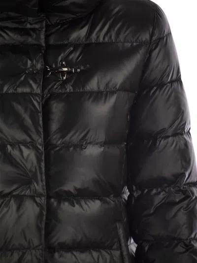 Fay Long Urban Hook And Loop Down Jacket In Black