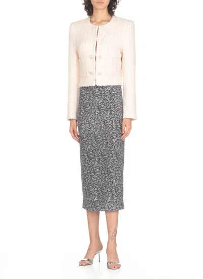 Shop Rotate Birger Christensen Boucle Blazer In Avorio