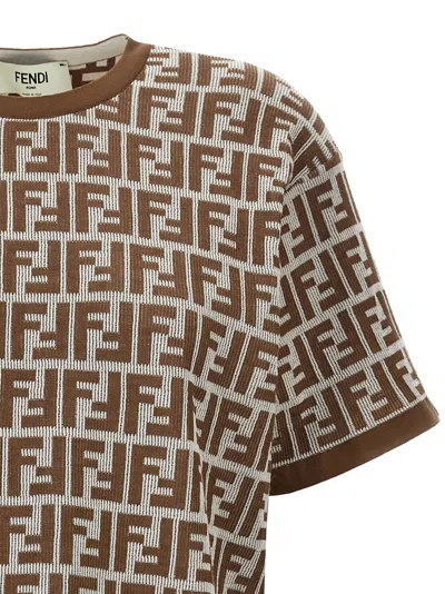 Shop Fendi Ff T-shirt In Marrone