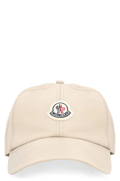 Moncler Structured Cotton Baseball Cap With Adjustable Fit In Beige