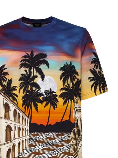 Shop Fendi T-shirt Summer In Roma In Multicolor