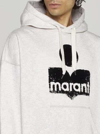 Shop Isabel Marant Miley Logo Cotton-blend Hoodie In Ecrù