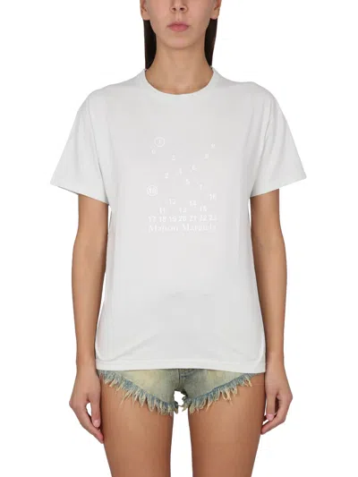 Shop Maison Margiela Crewneck T-shirt In Natural