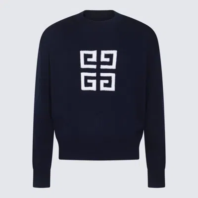 Shop Givenchy Black Wool Knitwear In Blu