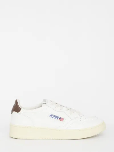 Shop Autry Medalist White And Brown Sneakers