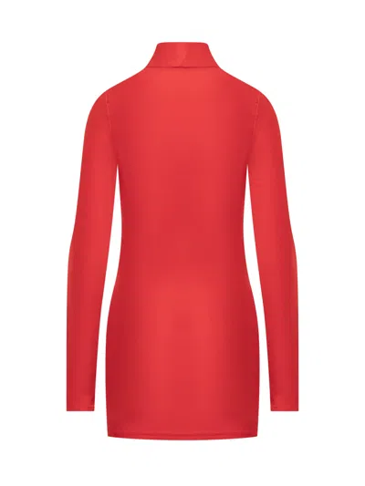 Shop Coperni Dress With Logo In Red