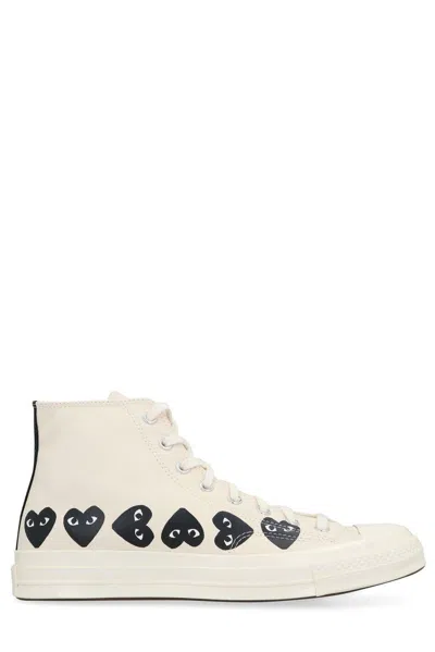 Shop Comme Des Garçons Play Converse X Comme Des Garcons Play Chuck 70 High Top Sneakers In White