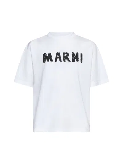 Shop Marni T-shirt In Lily White