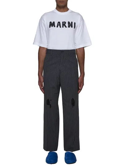 Shop Marni T-shirt In Lily White