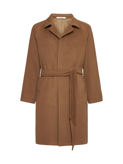 Shop Tagliatore Coat In Camel