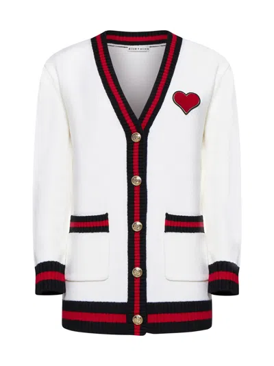 Alice And Olivia Bradford Cardigan In Ecru Multi