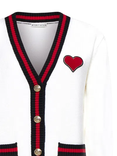 Alice And Olivia Bradford Cardigan In Ecru Multi