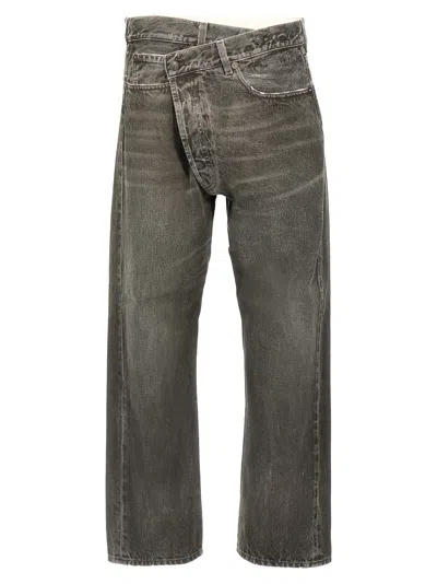 R13 Grey Cross Over Jeans In Gray