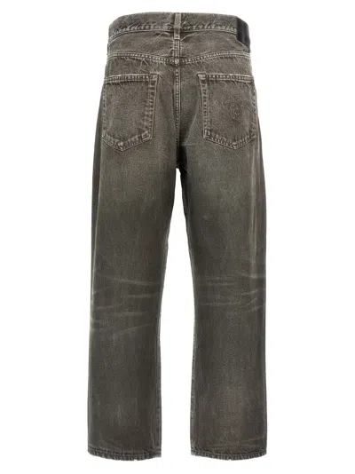 R13 Grey Cross Over Jeans In Gray