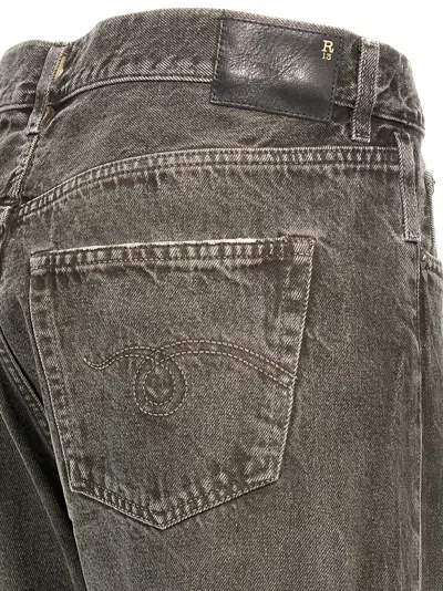 R13 Grey Cross Over Jeans In Gray