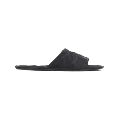 The Row Frances Slipper Open Toe Flats In Blk Black