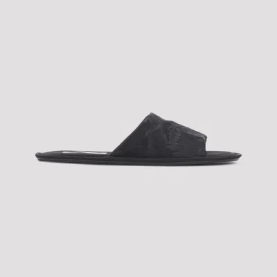 The Row Frances Slipper Open Toe Flats In Blk Black