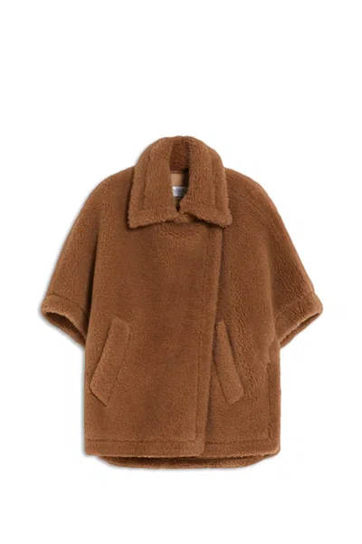 Shop Max Mara Tebe Mantelle In Marrone