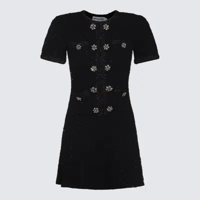 Shop Self-portrait Black Mini Dress In Nero