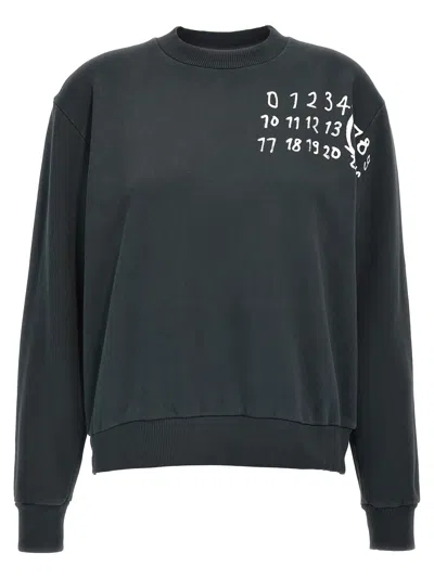 Shop Mm6 Maison Margiela Logo Print Sweatshirt In Black