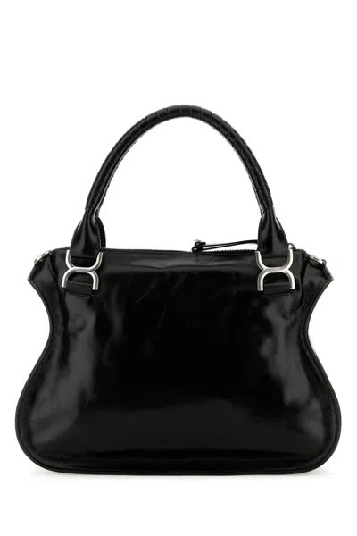 Shop Chloé Black Leather Medium Marcie Handbag