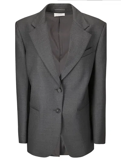 Sportmax Long-sleeved Wool Suit Coat In Anthracite