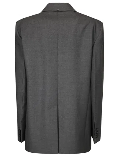 Sportmax Long-sleeved Wool Suit Coat In Anthracite