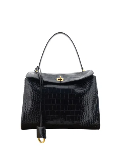 Shop Balenciaga Rodeo Medium Handbag In Black