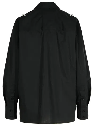 Shop Msgm Black Cotton Shirt In Nero