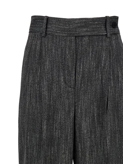 Shop Alberta Ferretti Pants With Front Pleats In Nero