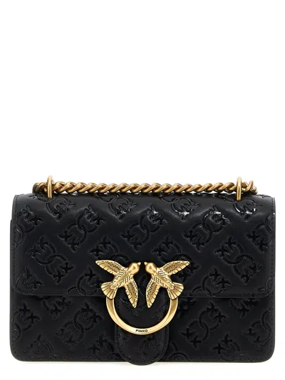 Shop Pinko Mini Love Bag Crossbody Bag In Nero