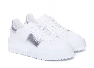 Shop Hogan H-stripes Sneakers In Bianco