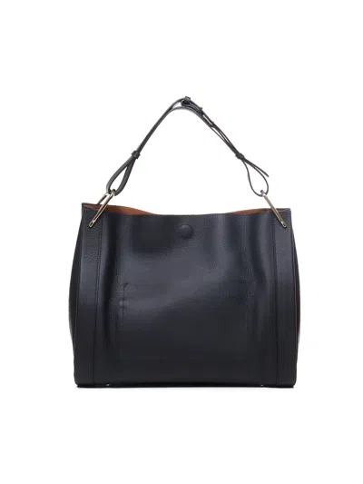 Shop Coccinelle Tote Bag Wallace In Nero E Marrone