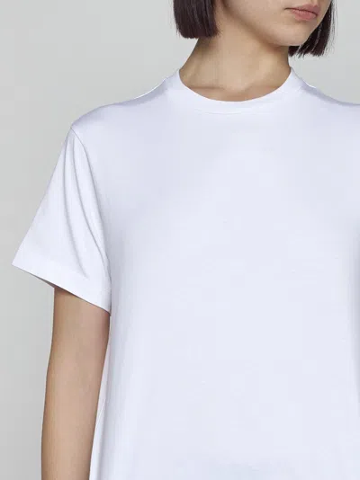 Totême Embroidered Ribbed Stretch-cotton Jersey T-shirt In Off White