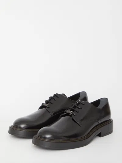 Shop Tod's Leather Oxford Shoes In Nero