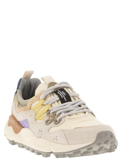 Shop Flower Mountain Yamano 3 - Sneakers In Suede And Technical Fabric In Multicolore