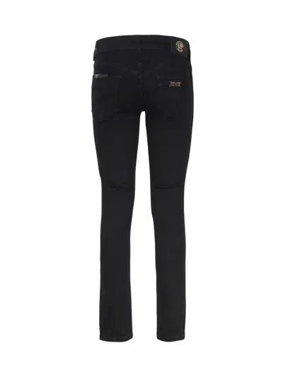 Shop Versace Jeans Couture Slim Fit Cotton Denim In Black Black