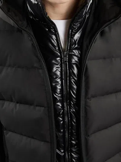 Fay Double Front Puffer Jacket With Hood And Matte Finish In Black