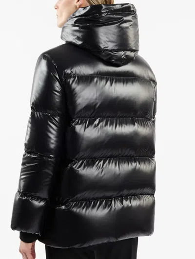 Fay A-line Caban Down Jacket In Black