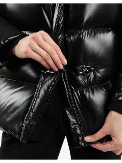 Fay A-line Caban Down Jacket In Black