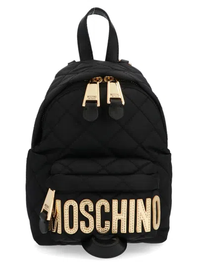 Shop Moschino Baby Logo Backpack In Black