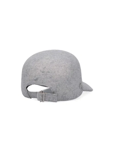 Shop Ermanno Scervino Baseball Cap With Pin In Grigio