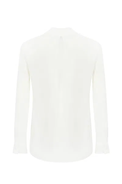 Shop Elisabetta Franchi Georgette Shirt With Lettering In Avorio