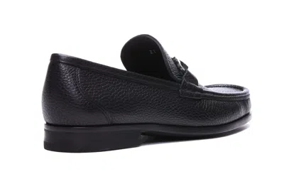 Ferragamo Textured Leather Gancini Loafers