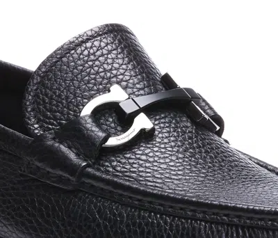 Ferragamo Textured Leather Gancini Loafers