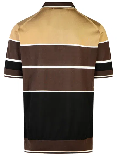 Shop Dolce & Gabbana Brown Silk Polo Shirt