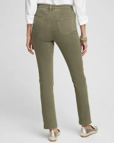 Chico's Petite Girlfriend Slim Ankle Jeans In Green Size 18p |  In Olive